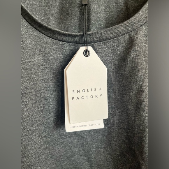 NWT English Factory Gray Scoop neck Top - Picture 2 of 8